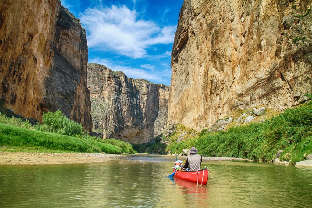 A quiet paddle on the Rio Grand in remote Big Bend National Park, Texas